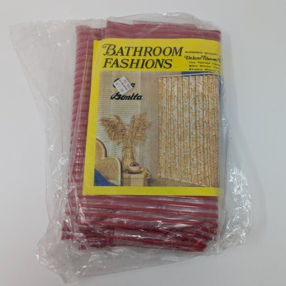 *3 FOR $9* NEW Bathroom Fashions Casa Bonita Vinyl Retro Stripes Shower Curtain - Picture 1 of 2